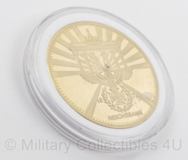 WO2 Duitse Reichsbank coin in case - diameter 5 cm - topstaat - replica