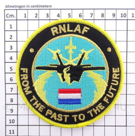 KLu Koninklijke Luchtmacht embleem RNLAF Royal Netherlands Air Force F-35 "From the past to the future" - met klittenband - diameter 10 cm