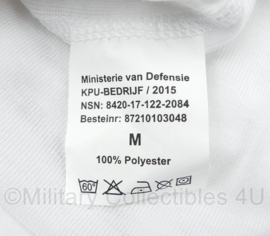 Defensie t-shirt wit - korte mouw - 100% polyester - maat Small of Medium - gedragen - origineel