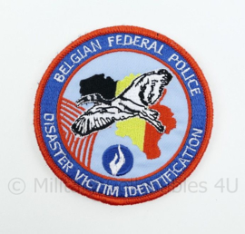 Belgische Politie Belgian Federal Police Disaster Victim Identification embleem - met klittenband - diameter 9 cm