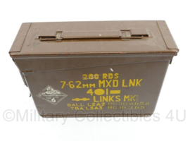 Britse leger 7.62mm MXD Linked kist voor patronen - met originele opdruk! - 27,5 x 9,5 x 19 cm - origineel