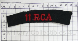 Canadese leger 11RCA 11th Field Artillery Regiment shoulder title - 14 x 3,5 cm - origineel