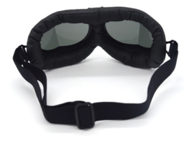 Piloten bril of brommer bril - zwart frame met Smoke zwarte glazen