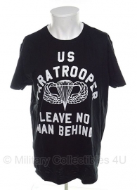 T shirt US Paratrooper Leave no man Behind - maat Small - zwart