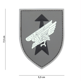 Embleem 3D PVC met klittenband - Duitse Special Forces Grey - 7,5 x 5,5 cm.