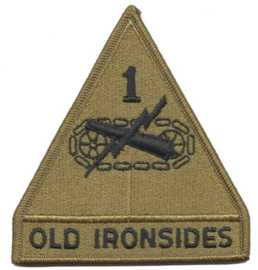 1st armored Division patch OD  green - Old Ironsides- origineel