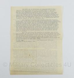 WO2 Nederlands verzetsdocument 10 juli 1940 - Aan de bevelhebber der Duitsche Weermacht in Nederland Generaal der Vliegers. Door een Nederlandsch officier.  28 x 21 cm - origineel