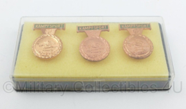 DDR NVA Set van 3 kampfsport onderscheidingen in doosje - origineel