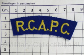 Canadese leger RCAPC Royal Canadian Army Pay Corps shoulder title - 8 x 2,5 cm - origineel