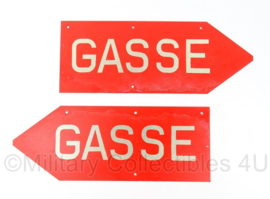 Duitse leger "GASSE" Gasgevaar bord - metaal - 40 x15 cm - origineel