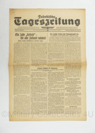 WO2 Duitse krant Frankische Tageszeitung nr. 225 23 september 1944 - 47 x 32 cm - origineel