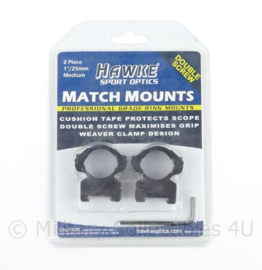 Hawke Match Mounts 1/25MM 1 Piece - medium rifle scope mount ring 9 to 11 mm Airgun Rimfire base 22104 -  nieuw