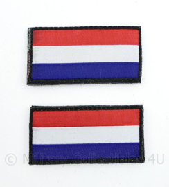 KL Nederlandse leger landsvlaggen Armvlaggen PAAR met klittenband voor uniformen - Breed model - 6 x 3 cm