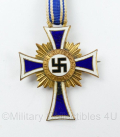 WO2 Duits Mutterkreuz in Gold met lint - zeldzame brosche voor op de borst - 8 x 3,5 cm - origineel