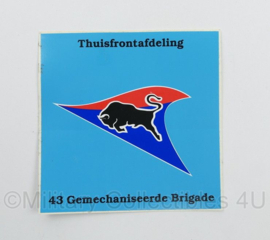 Defensie Thuisfrontafdeling 43 Gemechaniseerde Brigade sticker - 10 x 10 cm - origineel