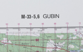 Poolse Stafkaart Gubin N-33-5,6 uit 1998 - 1 : 100.000 - 64 x 84 cm - origineel