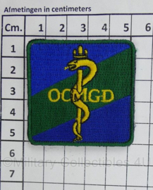 Defensie OCMGD Opleidingscentrum Militair Geneeskundige Dienst borstembleem - met klittenband - 5 x 5 cm - origineel
