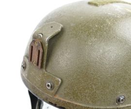 Korps Mariniers en Defensie kogelwerende Rabintex NIJ3 helm met camo en nachtkijker beugel - maat Medium - gedragen  - origineel