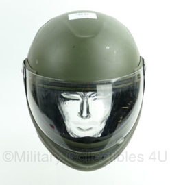 Groene militaire motorhelm integraalhelm - gebruikt - maat Large (59-60) - origineel