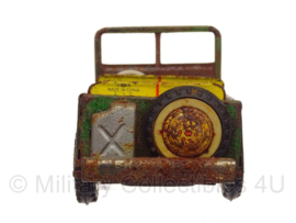 Jeep MF-722 model vintage voertuig handgemaakt - 17 x 8 x 7,5 cm - origineel