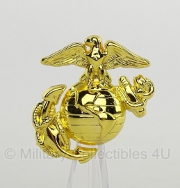 US marines USMC cap badge groot - Goud - met originele verpakking! - 4 x 4 cm.