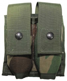 US Army WOODLAND  40mm HIGH EXPLOSIVE DOUBLE POUCH MOLLE II tas -  origineel