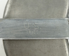 WO2 US Army veldfles set - aluminium fles, RVS beker en khaki hoes - origineel
