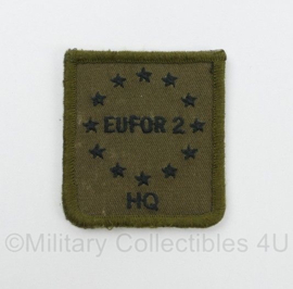 KL Nederlandse leger EUFOR 2 HQ Headquarters borstembleem met klittenband - 5 x 5 cm - origineel