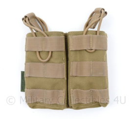 Defensie Warrior Assault Systems Molle Double mag pouch coyote M4 M16 diemaco - 15,5 x 2 x 14 cm - origineel