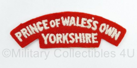 British Army shoulder title ENKEL Prince of Wales's own Yorkshire - 11 x 3,5 cm - origineel