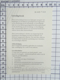 KL Landmacht Instructie kaart - Geweld gebruik - IK 2-27 - afmeting 10 x 15 cm - origineel