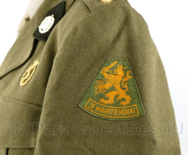 MVO officiers uniform jas Geneeskundige Troepen - met brevet op de borst en overgangsmodel kraagspiegels - 1e Luitenant Arts - maat 48 - origineel
