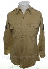 US Army Enlisted Khaki Shirt - corporal - size XS - origineel korea en vietnam oorlog