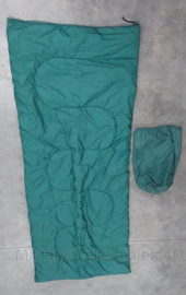 Blauw/groene slaapzak - 210 x 83 cm - gebruikt - origineel