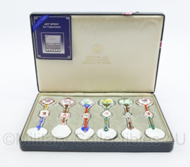 Zeldzame Olympische spelen 1983 SLOOC Porcelijnen lepeltjes set gegeven door Shinyong Lho Prime Minister Republic of Korea -  15,5 x 22,5 x 3 cm - origineel