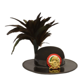 Italiaanse Bersaglieri of Carabinieri Lucerna Bicorne hat kokarde voor de hoed (bekend van Bertorelli van Alo Alo) - rood/wit/groen - diameter 8,5 cm - origineel