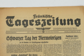 WO2 Duitse krant Tageszeitung nr. 197 24 augustus 1943 - 47 x 32 cm - origineel