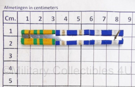Defensie medaillebalk met 3 batons - ISAF, ENDEAVOUR en Marsvaardigheid Vierdaagse - 8 x 1,5 cm - origineel