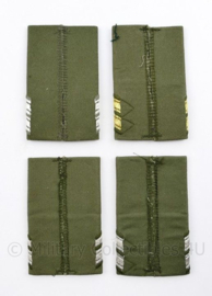 Defensie DT epauletten met kroontje  - 4 verschillende enkele epauletten - 8 x 5 cm -  origineel