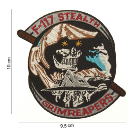 Embleem stof F-117 Stealth Grimreapers - 10 x 9,5 cm