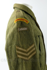 Canadese Toronto Scottish Battledress jas 1953 Sergeant - WO2 model - maat Medium - gedragen - origineel