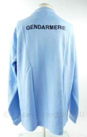 Franse Gendarmerie polo LANGE mouw lichtblauw - maat 58 tm. 62  - nieuw - origineel