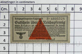 Wo2 Duits Kriegsgefangenen lagergeld 1 Reichspfenning - 7,5 x 4 cm - origineel