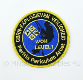 KL Nederlandse leger CBRN Explosieven Veiligheid Level 1 embleem - met klittenband - diameter 9 cm