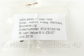 KMARNS Korps Mariniers kraag embleem paar 2018 - 4 x 2½ cm - nieuw in verpakking - origineel