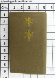 KL Landmacht bruine officiers epauletten Stratotex met rang Eerste Luitenant - afmeting 5 x 8,5 cm - origineel