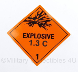 Defensie sticker explosieve stoffen 1.3 C1 voor op munitiekisten - nieuw - 11 x 10 cm - origineel