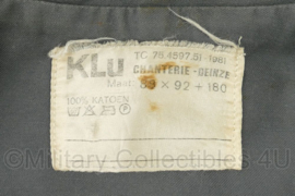 KLU Koninklijke Luchtmacht dikke werkjas met broek grijs - maat 88 x 92 plus 180 - gedragen - origineel