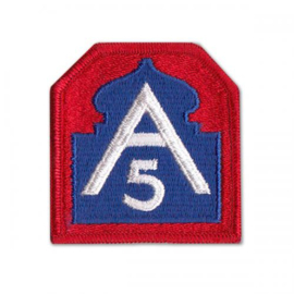 WO2 US 5th Army embleem - 5 x 7,5 cm - origineel naoorlogs