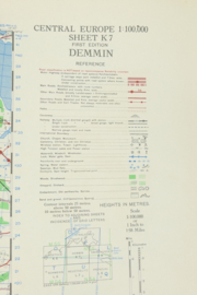 WW2 British War Office map 1944 Central Europe Demmin - 88 x 65 cm - origineel